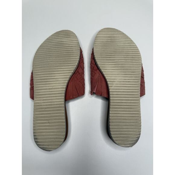 Gentle Souls by Kenneth Cole Angie Wedge Womens 7 Pink Leather Slip On Sandals - Picture 7 of 9